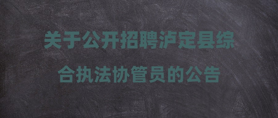 泸定县市场监督管理局最新招聘公告概览